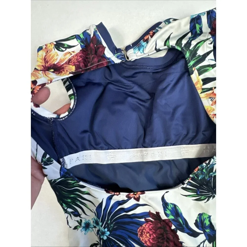 Hapari Women's XS = 0/2 One‎ Piece Swimsuit Navy Floral EUC